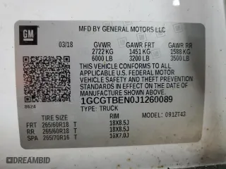 2018 Chevrolet Colorado 4WD Work Truck with VIN 1GCGTBEN0J1260089, listed as a Copart auction lot 49966265 with 175,453 mi miles and Clean Title. Bid and sale history available at carsss.com. Image 12.