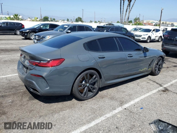 2020 BMW 8 Series M850i with VIN WBAGV8C07LCE18973, listed as a Copart auction lot 66718393 with 41,555 mi miles and Salvage Title. Bid and sale history available at carsss.com. Image 3.
