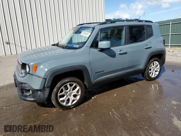 2017 Jeep Renegade Latitude with VIN ZACCJBBB9HPF91665, listed as a Copart auction lot 58564845 with 159,524 mi miles and Salvage title. Bid and sale history available at DreamBid. Image 1.