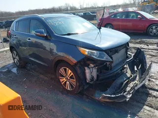 2014 Kia Sportage EX with VIN KNDPCCACXE7647844, listed as a IAAI auction lot 41639288 with 128,859 mi miles and . Bid and sale history available at DreamBid. Image 1.