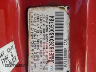 1997 Honda del Sol Si z VIN JHMEH626XVS005784, wystawiony jako Copart lot #57404985 z przebiegiem 254 850 mil mil oraz Szkoda całkowita • Salvage title. Historia ofert i sprzedaży dostępna na DreamBid. Obrazek 12.