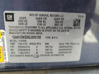 2014 GMC Acadia SLT with VIN 1GKKVSKD8EJ260156, listed as a Copart auction lot 49916225 with 133,141 mi miles and Salvage Title. Bid and sale history available at carsss.com. Image 14.