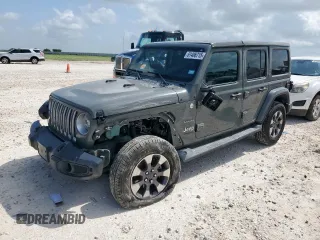 2020 Jeep Wrangler Unlimited Sahara Altitude with VIN 1C4HJXEN4LW234754, listed as a Copart auction lot 61486715 with 58,527 mi miles and Salvage title. Bid and sale history available at DreamBid. Image 1.