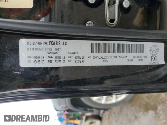 2018 Jeep Cherokee Latitude with VIN 1C4PJLCX9JD511710, listed as a Copart auction lot 49984255 with 77,745 mi miles and Salvage title. Bid and sale history available at DreamBid. Image 13.