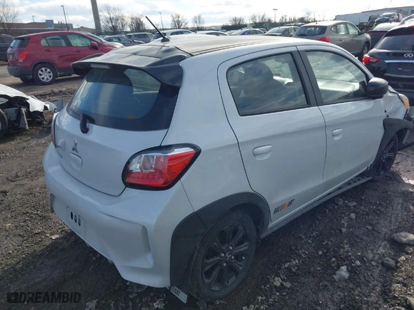 2023 Mitsubishi Mirage Black Edition with VIN ML32AWHJ0PH006398, listed as a IAAI auction lot 41420525 with 25417 miles. Bid and sale history available at carsss.com. Image 4.