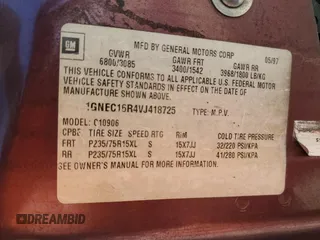 1997 Chevrolet Suburban with VIN 1GNEC16R4VJ418725, listed as a Copart auction lot 75766084 with 216,722 mi miles and Salvage Title. Bid and sale history available at carsss.com. Image 13.