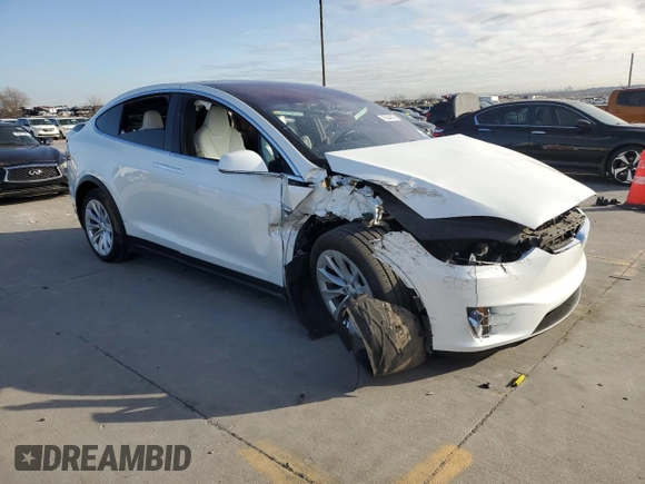 2020 Tesla Model X Long Range with VIN 5YJXCBE25LF220932, listed as a Copart auction lot 42344875 with 49,275 mi miles and Salvage Title. Bid and sale history available at carsss.com. Image 4.