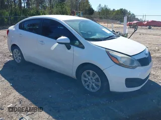 2014 Kia Rio LX with VIN KNADM4A30E6403029, listed as a IAAI auction lot 41717924 with 61,192 mi miles. Bid and sale history available at carsss.com. Image 1.