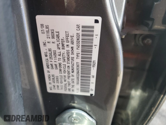 2008 Acura TL with VIN 19UUA66228A053977, listed as a Copart auction lot 51155245 with 153,977 mi miles and Salvage Title. Bid and sale history available at carsss.com. Image 14.