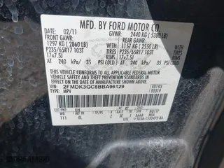 2011 Ford Edge SE with VIN 2FMDK3GC8BBA96129, listed as a IAAI auction lot 41904489 with 139,411 mi miles. Bid and sale history available at carsss.com. Image 9.
