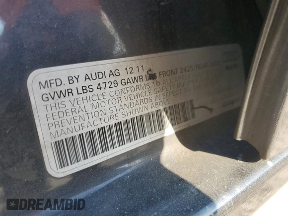 2012 Audi A4 2.0T Premium with VIN WAUAFAFL5CN018623, listed as a Copart auction lot 43564145 with 129,403 mi miles and Salvage Title. Bid and sale history available at carsss.com. Image 14.