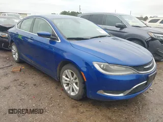 2015 Chrysler 200 Limited with VIN 1C3CCCAB5FN760835, listed as a IAAI auction lot 41566715 with 128,852 mi miles. Bid and sale history available at carsss.com. Image 1.