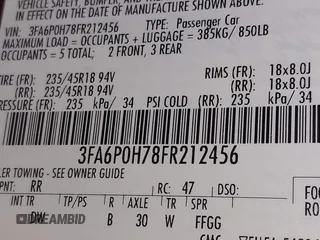 2015 Ford Fusion SE with VIN 3FA6P0H78FR212456, listed as a IAAI auction lot 41110843 with 97,535 mi miles and . Bid and sale history available at DreamBid. Image 9.