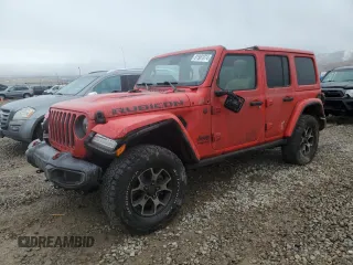 2020 Jeep Wrangler Unlimited Rubicon z VIN 1C4HJXFG8LW219593, wystawiony jako Copart lot #81981074 z przebiegiem 34 773 mil mil oraz Szkoda całkowita • Salvage title. Historia ofert i sprzedaży dostępna na DreamBid. Obrazek 1.