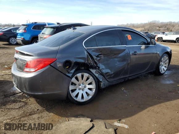 2011 Buick Regal CXL Turbo TO6 with VIN W04G05GV8B1059334, listed as a Copart auction lot 48557985 with 114,945 mi miles and Salvage Title. Bid and sale history available at carsss.com. Image 3.