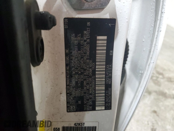 2008 Toyota Tundra Limited z VIN 5TFEV58128X069115, wystawiony jako Copart lot #54872315 z przebiegiem 247 278 mil mil oraz Szkoda całkowita • Salvage title. Historia ofert i sprzedaży dostępna na DreamBid. Obrazek 13.