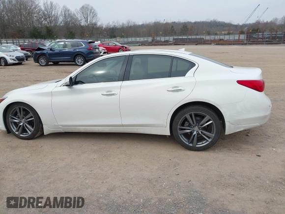 2015 Infiniti Q50 Premium with VIN JN1BV7AP3FM349396, listed as a IAAI auction lot 41793057 with 133,372 mi miles. Bid and sale history available at carsss.com. Image 14.