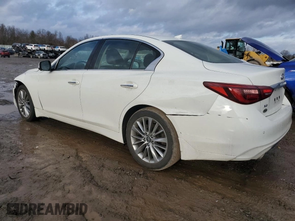 2022 Infiniti Q50 Luxe z VIN JN1EV7BR6NM340168, wystawiony jako Copart lot #44747675 z przebiegiem 33 653 mil mil oraz Szkoda całkowita • Salvage title. Historia ofert i sprzedaży dostępna na DreamBid. Obrazek 2.