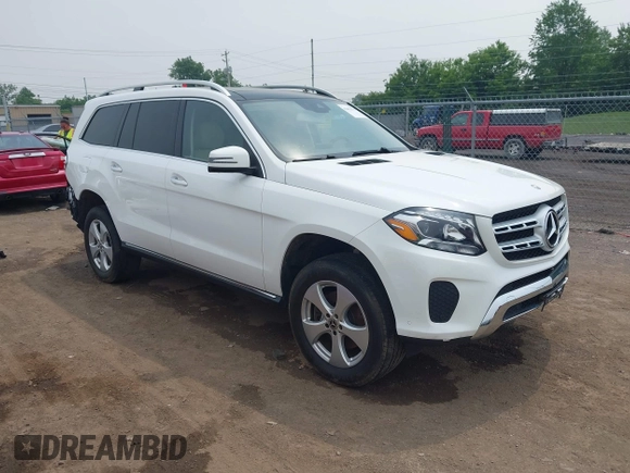 2018 Mercedes-Benz GLS 450 with VIN 4JGDF6EE2JB023644, listed as a IAAI auction lot 42431579 with 95,940 mi miles and . Bid and sale history available at DreamBid. Image 1.
