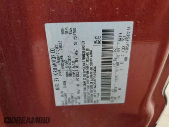 2008 Ford Ranger XL with VIN 1FTYR14D38PB19434, listed as a Copart auction lot 76497054 with Not Provided miles and Salvage Title. Bid and sale history available at DreamBid. Image 12.