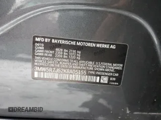 2019 BMW 3 Series 330i xDrive with VIN 3MW5R7J52K8A05155, listed as a Copart auction lot 88263325 with 97,201 mi miles and Salvage Title. Bid and sale history available at DreamBid. Image 12.