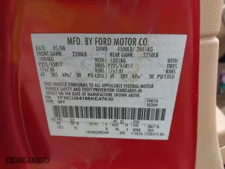 2008 Ford Escape Limited with VIN 1FMCU04188KE47630, listed as a IAAI auction lot 41944812 with 208,897 mi miles. Bid and sale history available at carsss.com. Image 9.