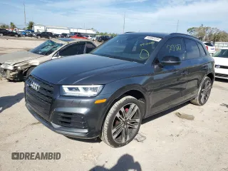 2020 Audi SQ5 Premium Plus with VIN WA1B4AFY5L2119830, listed as a Copart auction lot 44950124 with 25,527 mi miles and . Bid and sale history available at DreamBid. Image 1.