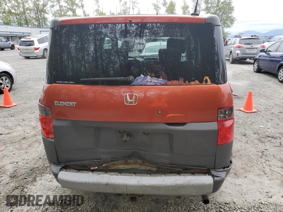 2005 Honda Element EX with VIN 5J6YH28615L029801, listed as a Copart auction lot 54927895 with 164,360 mi miles and Salvage Title. Bid and sale history available at DreamBid. Image 6.