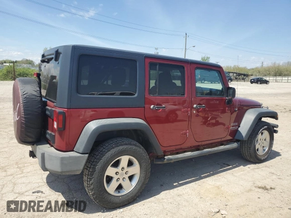 2012 Jeep Wrangler Unlimited Sport z VIN 1C4BJWDG7CL214633, wystawiony jako Copart lot #54547655 z przebiegiem 80 720 mil mil oraz Szkoda całkowita • Salvage title. Historia ofert i sprzedaży dostępna na DreamBid. Obrazek 3.