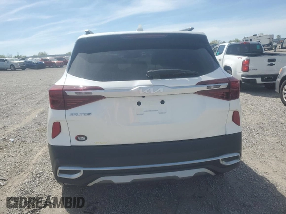 2022 Kia Seltos SX with VIN KNDETCA2XN7286078, listed as a Copart auction lot 53471595 with 35,193 mi miles and Salvage title. Bid and sale history available at DreamBid. Image 6.