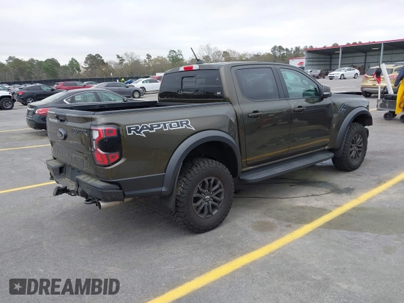 2024 Ford Ranger Raptor with VIN 1FTER4LR6RLE11671, listed as a IAAI auction lot 41821564 with 8,076 mi miles. Bid and sale history available at carsss.com. Image 4.