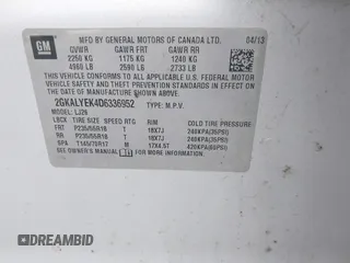 2013 GMC Terrain Denali with VIN 2GKALYEK4D6336952, listed as a IAAI auction lot 42206021 with 174,722 mi miles and . Bid and sale history available at DreamBid. Image 9.