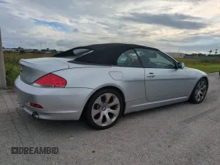 2006 BMW 6 Series 650Ci with VIN WBAEK13406CN72159, listed as a Copart auction lot 75078214 with 0 mi miles and Salvage Title. Bid and sale history available at carsss.com. Image 3.