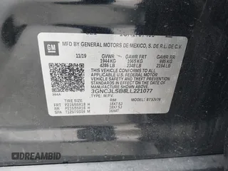 2020 Chevrolet Trax LT with VIN 3GNCJLSB8LL221077, listed as a IAAI auction lot 42421378 with 97,372 mi miles and . Bid and sale history available at DreamBid. Image 9.