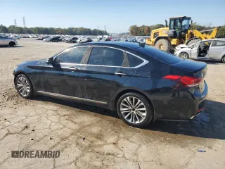 2017 Genesis G80 3.8L with VIN KMHGN4JE1HU177500, listed as a Copart auction lot 77677274 with 114,561 mi miles and Salvage Title. Bid and sale history available at carsss.com. Image 2.