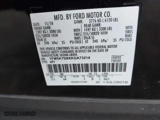 2019 Ford Explorer XLT with VIN 1FM5K7D8XKGA73214, listed as a IAAI auction lot 41881469 with 80,712 mi miles. Bid and sale history available at carsss.com. Image 9.