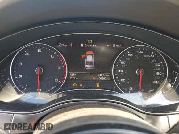 2015 Audi A6 Premium Plus with VIN WAUGFAFC4FN025898, listed as a Copart auction lot 53785675 with 100,892 mi miles and Salvage title. Bid and sale history available at DreamBid. Image 9.
