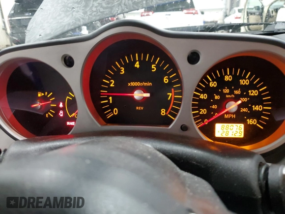 2005 Nissan 350Z Touring with VIN JN1AZ34E05M650337, listed as a Copart auction lot 70862474 with 88,076 mi miles and Salvage Title. Bid and sale history available at DreamBid. Image 9.
