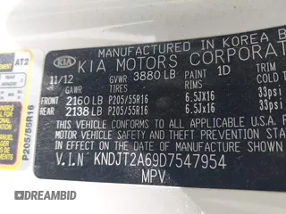 2013 Kia Soul + z VIN KNDJT2A69D7547954, wystawiony jako IAAI lot #42233795 z przebiegiem 128 548 mil mil oraz . Historia ofert i sprzedaży dostępna na DreamBid. Obrazek 9.