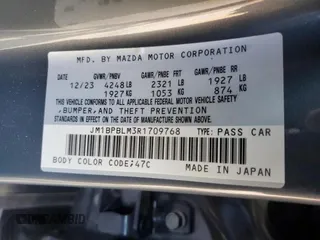 2024 Mazda 3 S Carbon Edition with VIN JM1BPBLM3R1709768, listed as a Copart auction lot 57072455 with 3,815 mi miles and Clean title. Bid and sale history available at DreamBid. Image 10.