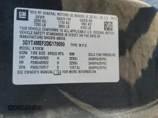 2013 Cadillac Escalade EXT Luxury with VIN 3GYT4MEF2DG179689, listed as a Copart auction lot 88355685 with 170,372 mi miles and Salvage Title. Bid and sale history available at carsss.com. Image 12.