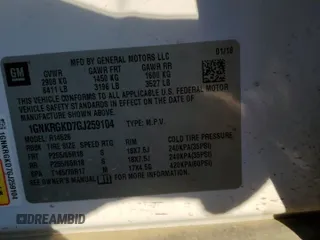 2016 Chevrolet Traverse LT with VIN 1GNKRGKD7GJ259104, listed as a Copart auction lot 87416754 with Not Provided miles and Clean Title. Bid and sale history available at carsss.com. Image 13.