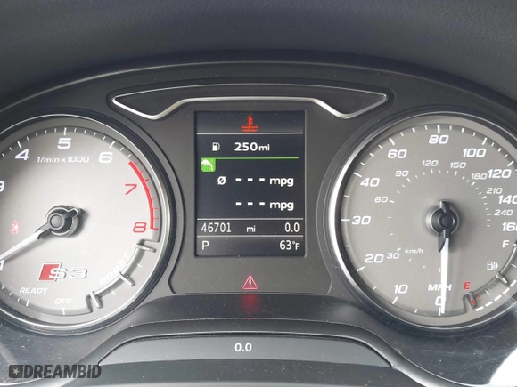 2016 Audi S3 Premium Plus with VIN WAUB1GFF4G1034468, listed as a IAAI auction lot 41637060 with 46,701 mi miles. Bid and sale history available at carsss.com. Image 7.
