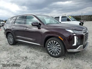 2025 Hyundai Palisade Calligraphy with VIN KM8R74GE0SU824972, listed as a Copart auction lot 47520895 with 5,673 mi miles and Salvage Title. Bid and sale history available at carsss.com. Image 4.