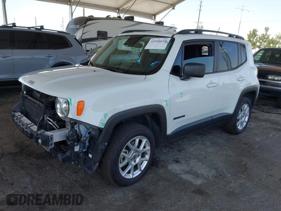 2022 Jeep Renegade Latitude z VIN ZACNJDB17NPN57213, wystawiony jako IAAI lot #42546610 z przebiegiem 66 403 mil mil oraz . Historia ofert i sprzedaży dostępna na DreamBid. Obrazek 2.