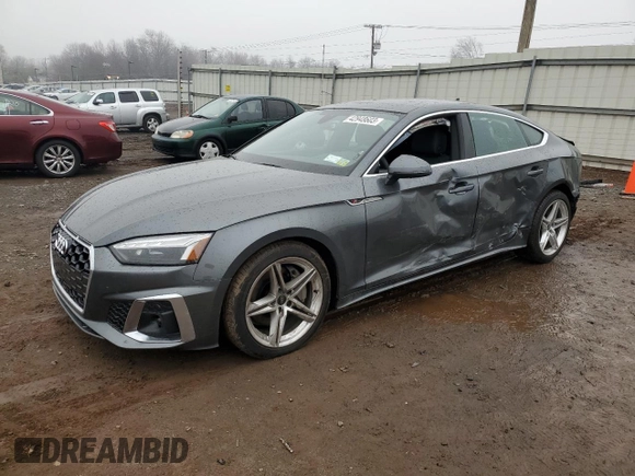 2021 Audi A5 Sportback S line Premium Plus with VIN WAUFACF52MA042095, listed as a Copart auction lot 42948603 with 7,409 mi miles. Bid and sale history available at carsss.com. Image 1.