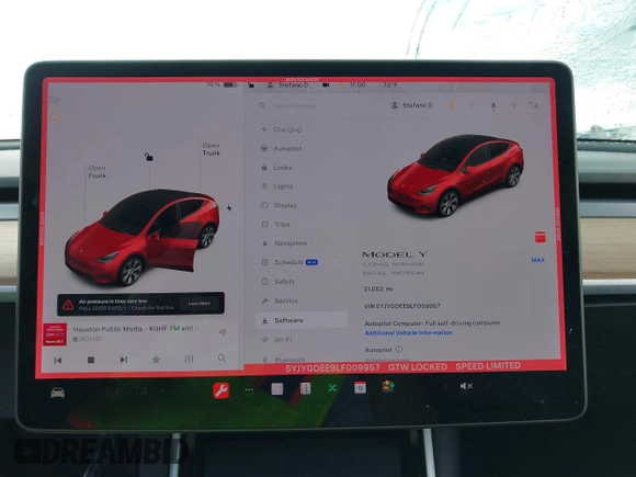 2020 Tesla Model Y Long Range with VIN 5YJYGDEE9LF009957, listed as a IAAI auction lot 41780248 with 31,053 mi miles and . Bid and sale history available at DreamBid. Image 7.