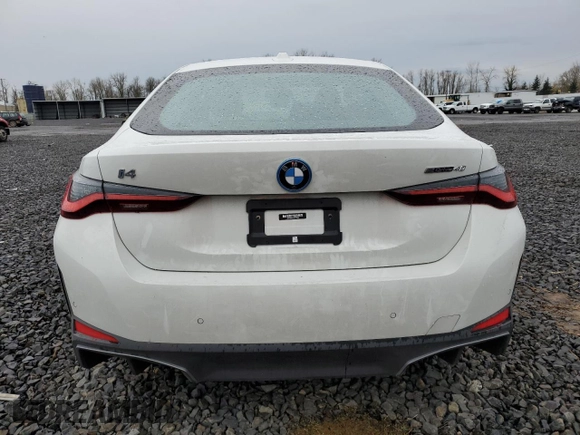 2023 BMW i4 eDrive40 with VIN WBY73AW01PFP77943, listed as a Copart auction lot 39385944 with 8,390 mi miles. Bid and sale history available at carsss.com. Image 6.