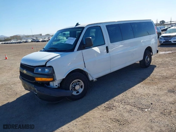 2019 Chevrolet Express Passenger LS with VIN 1GAZGNFP5K1278693, listed as a IAAI auction lot 41299257 with 134,845 mi miles. Bid and sale history available at carsss.com. Image 2.