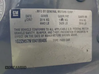 2008 Pontiac G6 GT with VIN 1G2ZH57N184188406, listed as a IAAI auction lot 42771190 with 195,918 mi miles and . Bid and sale history available at DreamBid. Image 9.